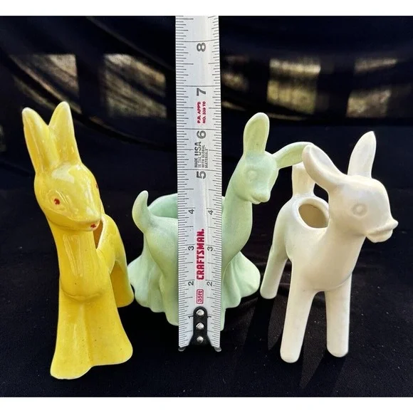 3 Vintage Haeger & Shawnee Pottery Deer Planters Excellent Condition! -A6